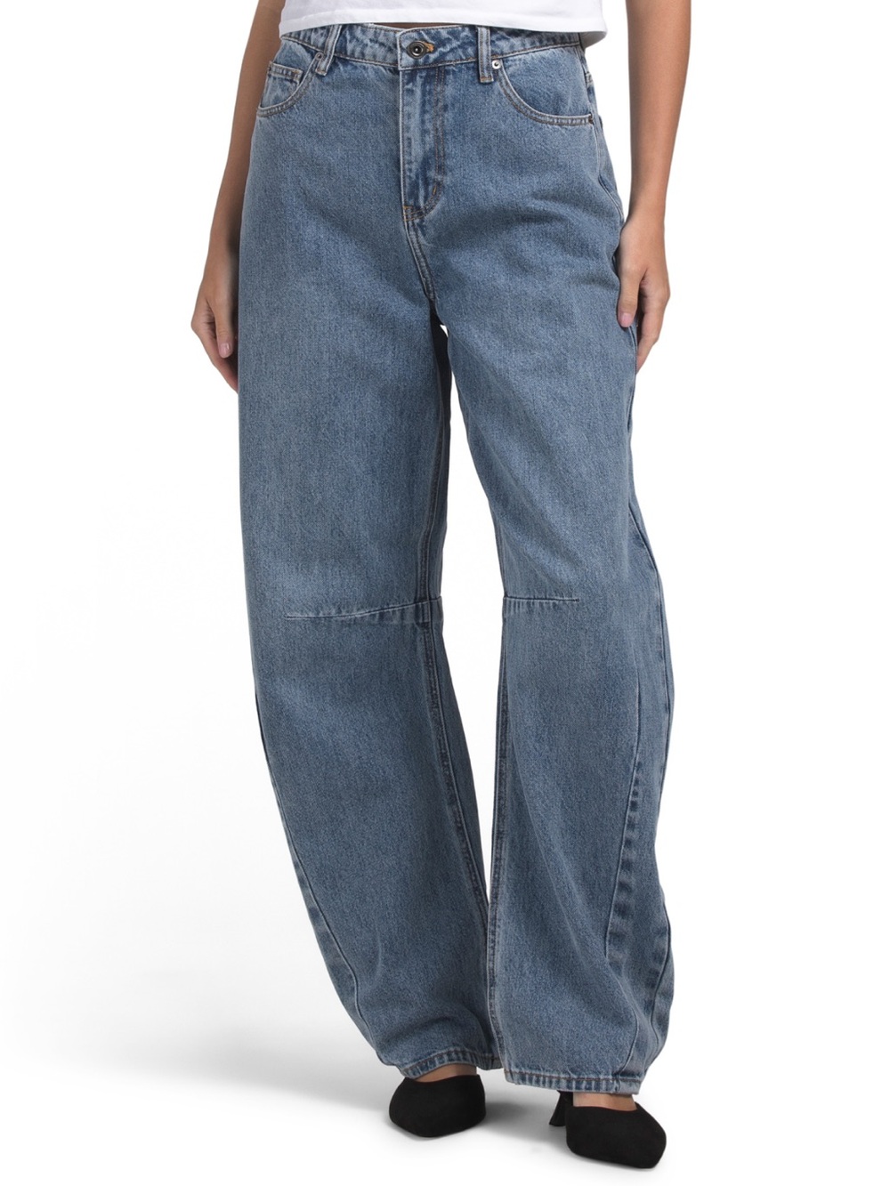 NWT 💎 Self Portrait Women 'Blue Barrel Leg' Jeans size 27